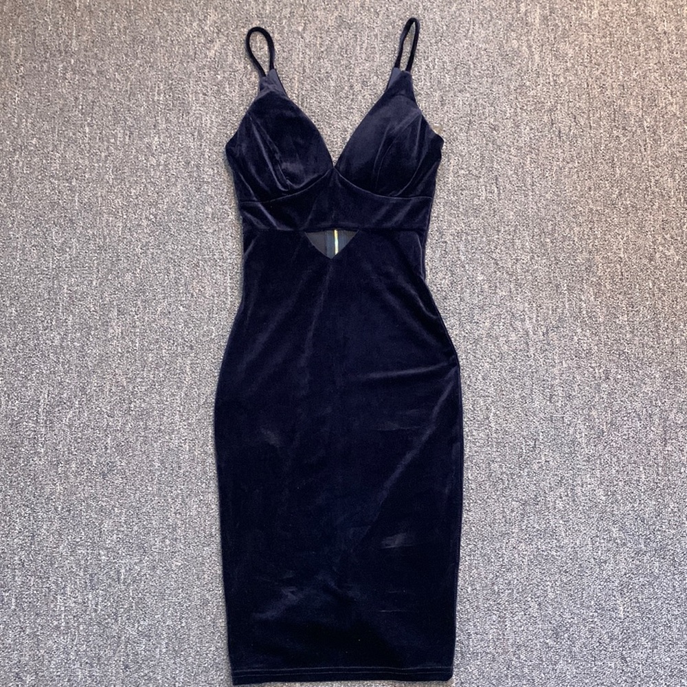 Dark Blue Velvet Dress